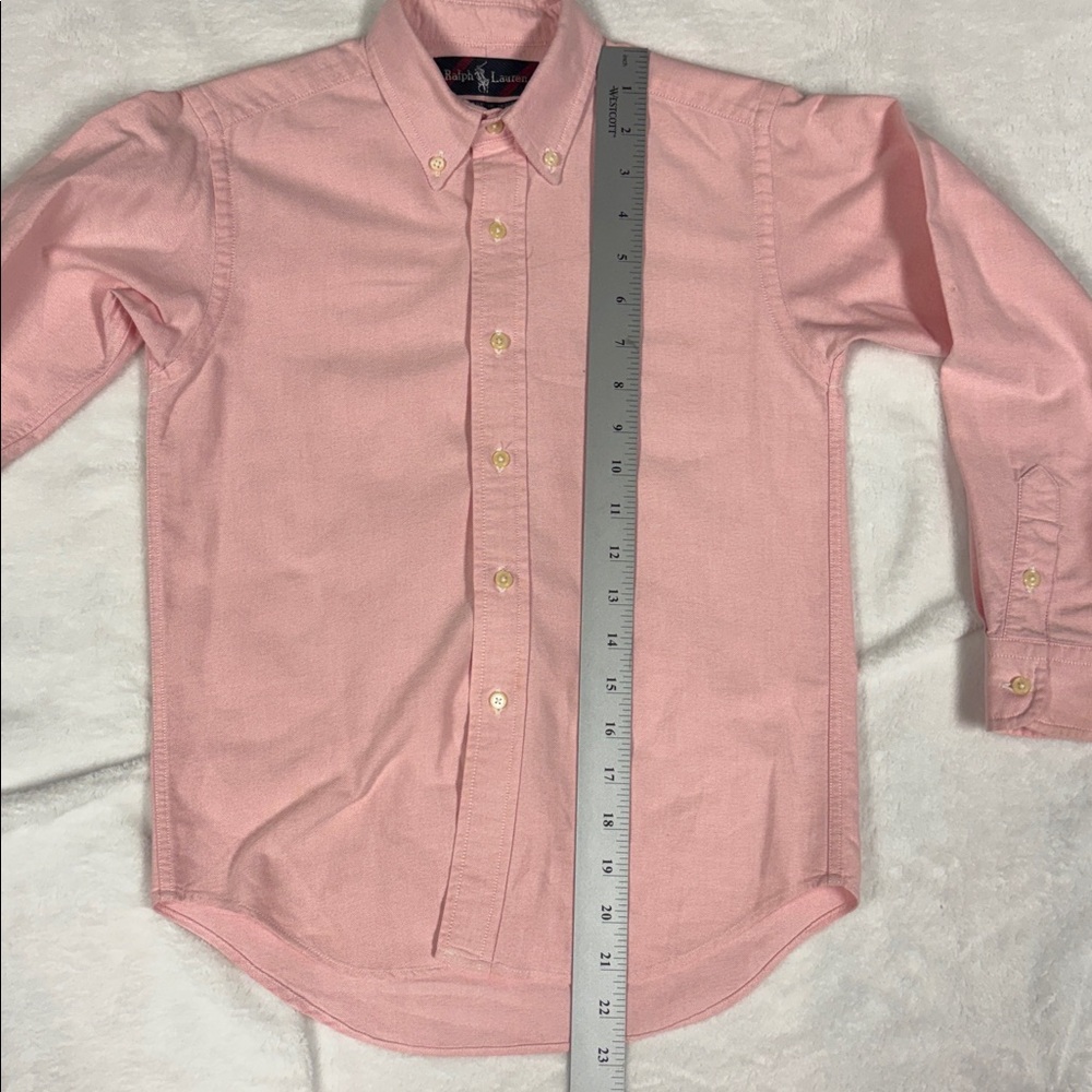 Polo Ralph Lauren Boy's Cotton Oxford Shirt Pink Size 7 Pony Preppy Classic - Picture 8 of 9